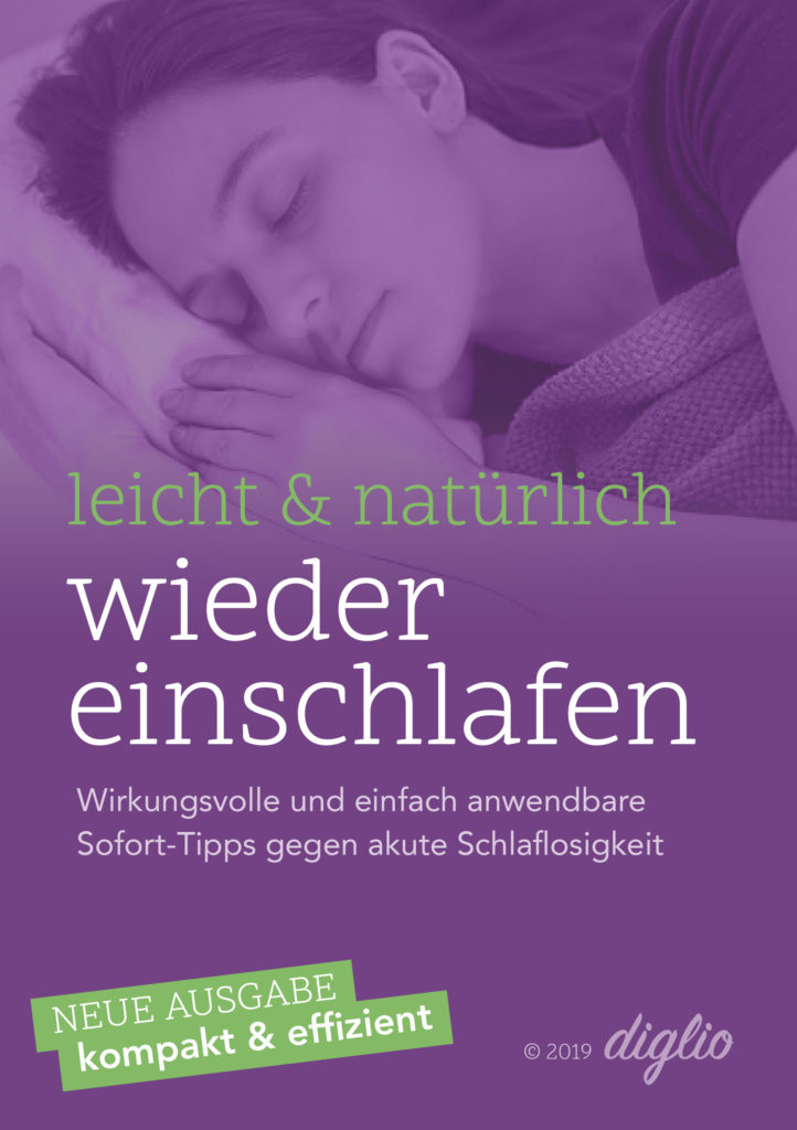 eBook-Titelseite Einschlafgeheimnis von diglio, Bild-Motiv schlafende Frau