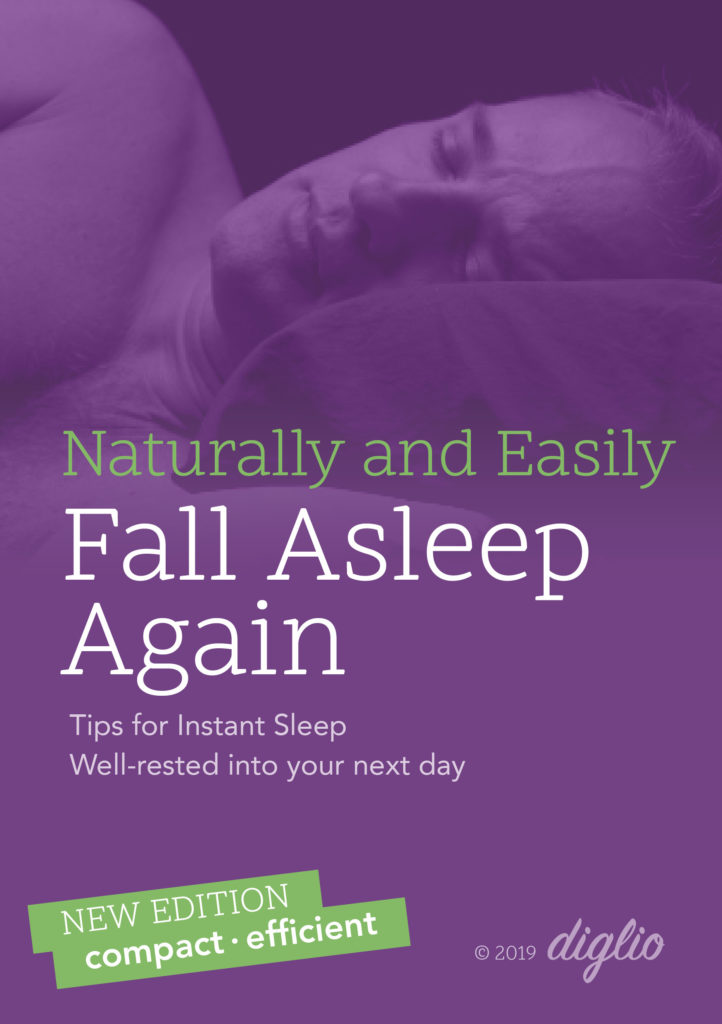 Fall Asleep Again, Naturally an Easily. Book cover with a sleeping man · diglio